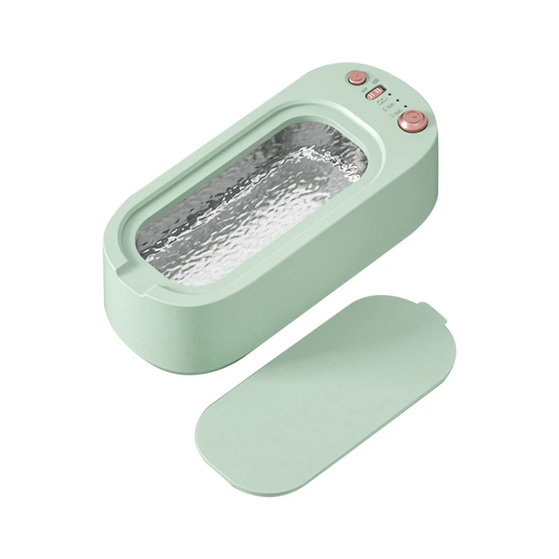 ジュエリークリーナーポータブル 3 ギア高周波振動クリーナージュエリー、メガネ、指輪ダイヤモンド、コイン、時計用-グリーン耐久性