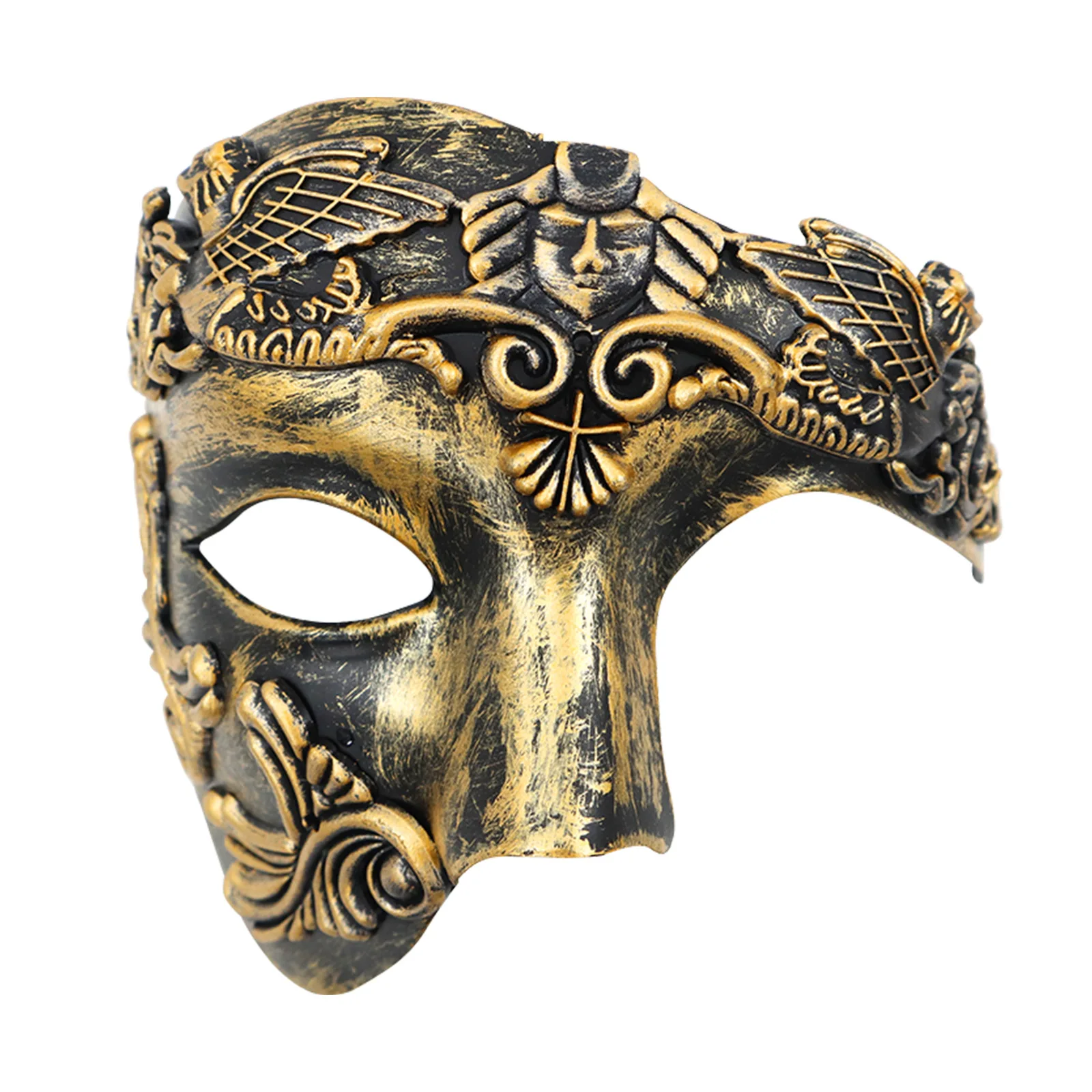 Masquerade Mask Men's Italian Prom Mask Vintage Phantom of The Opera One Eyed Half Face Venetian Roman Samurai Mask Easter Props - view 5