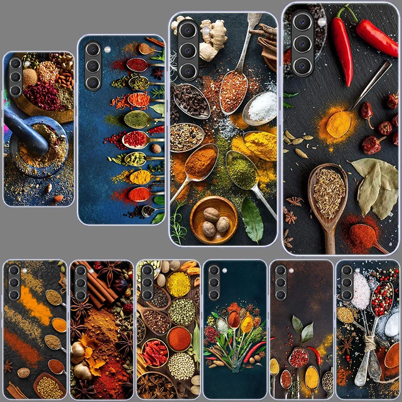 Kitchen Seasoning and Spices Phone Case for Samsung A54 A14 A24 A34 5G Galaxy A02S A03S A04S A12 A22 A32 A52 A72 A13 A23 A33 A53