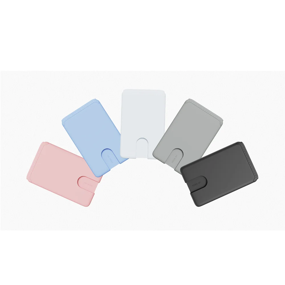 Mobile Phone Card Holder Stick on Anti Falling Credit Cardholder Easy Push 3M Adhesive Soft Silicone Phone Wallet Compatible