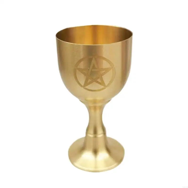 Mystical Brasses Chalice Perfect For Tabletop Decoration Unique High Footed Goblet N2UD