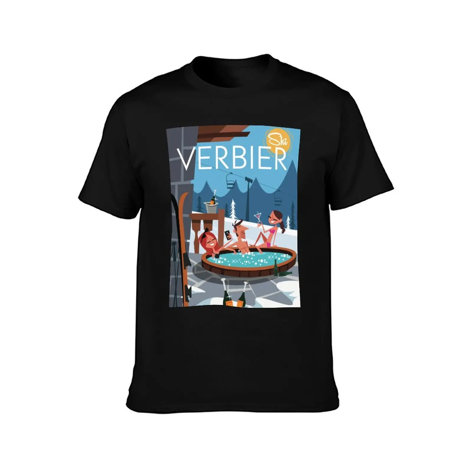 Ski Verbier Poster T-Shirt Festival Short Sleeve T-Shirt