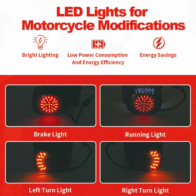 Motorcycle Rear Led Tail Light Brake Turn Signal Lights For Harley Dyna Softail Fat Boy Sportster 883 Touring Road Electra Glide view 5