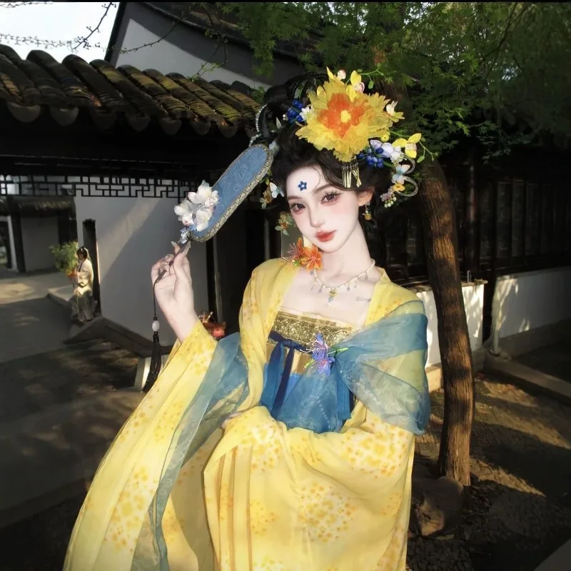 Hanfu Tang Dynasty style chest-length skirt large-sleeved recovery spring and summer suit Datang style