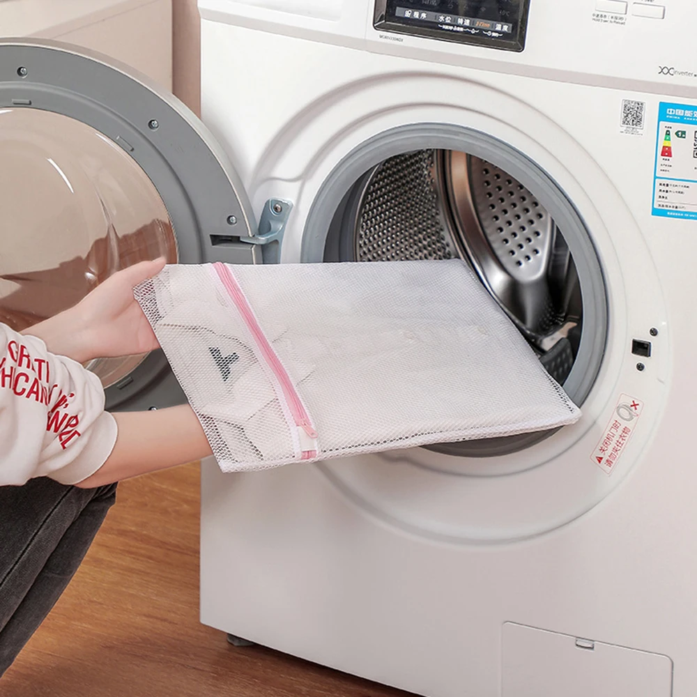 أكياس الغسيل الشبكية الدقيقة الوردي سستة دائم سعة كبيرة حساسة الملابس الداخلية حقيبة غسيل المضادة للتشوه صندوق تخزين ملابس الحقيبة