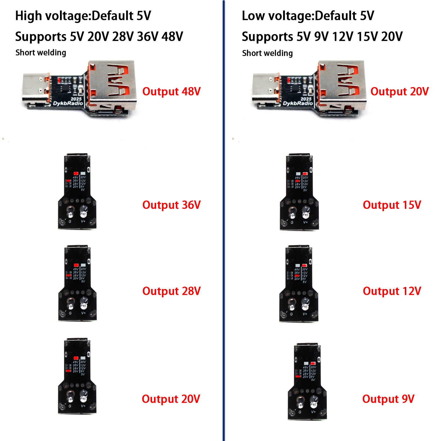 PD3.1 140W Type-C PD Fast Charger Decoy Board 5V 9V 12V 15V 20V 28V 48V 5A 2PIN XT30 DC Voltage Triggers Power Delivery Charging