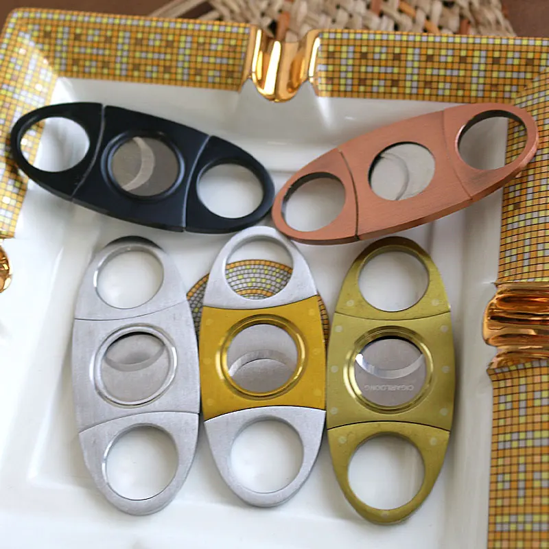 Luxury Cigar Cutter Stainless Steel Metal Classic Cutter Guillotine Cigar Scissors Gift Puncher Cutting Knife Cigar Accessory