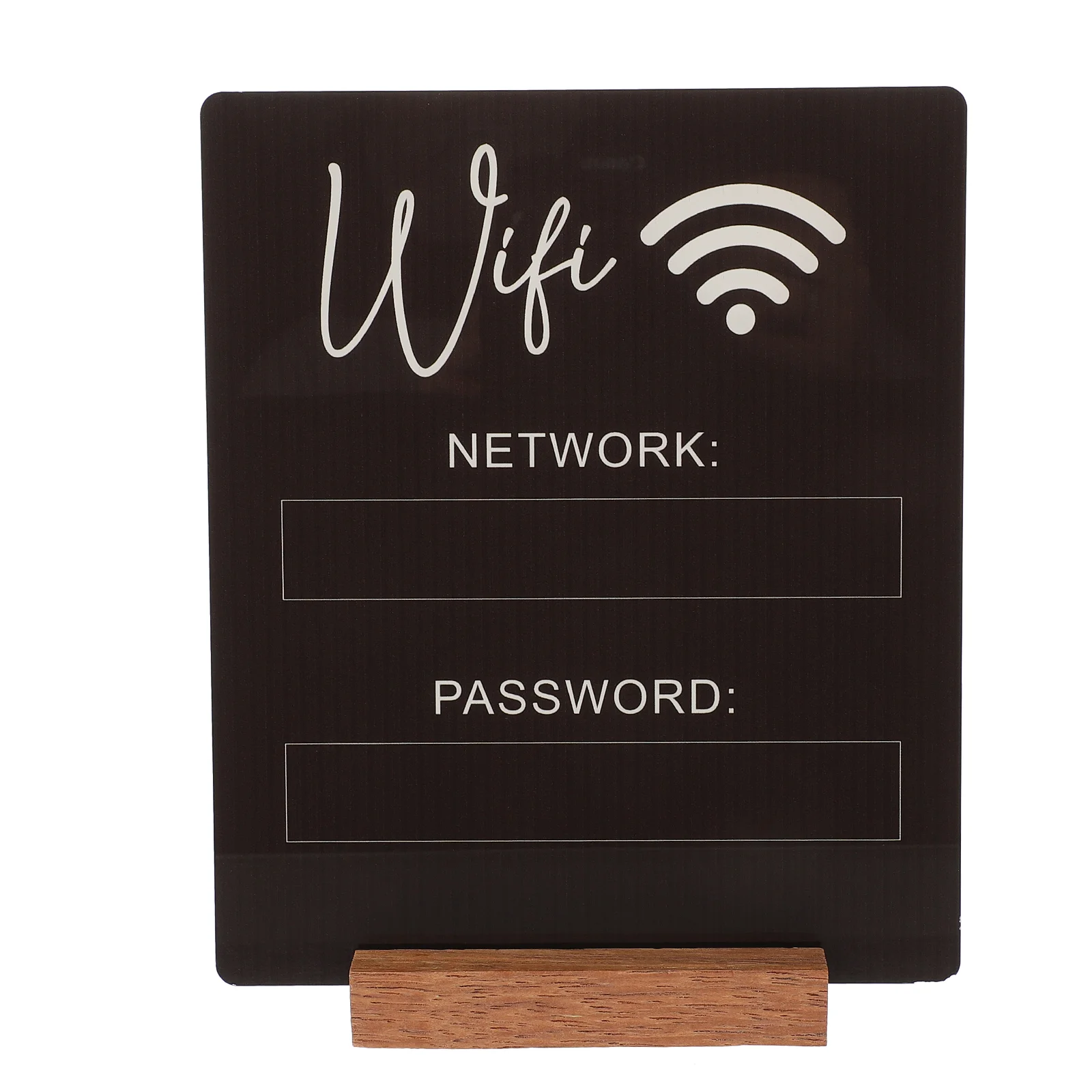 Conto e password Segnale Wi-Fi Promemoria acrilico Segnaletica di rete wireless per hotel per scrivania