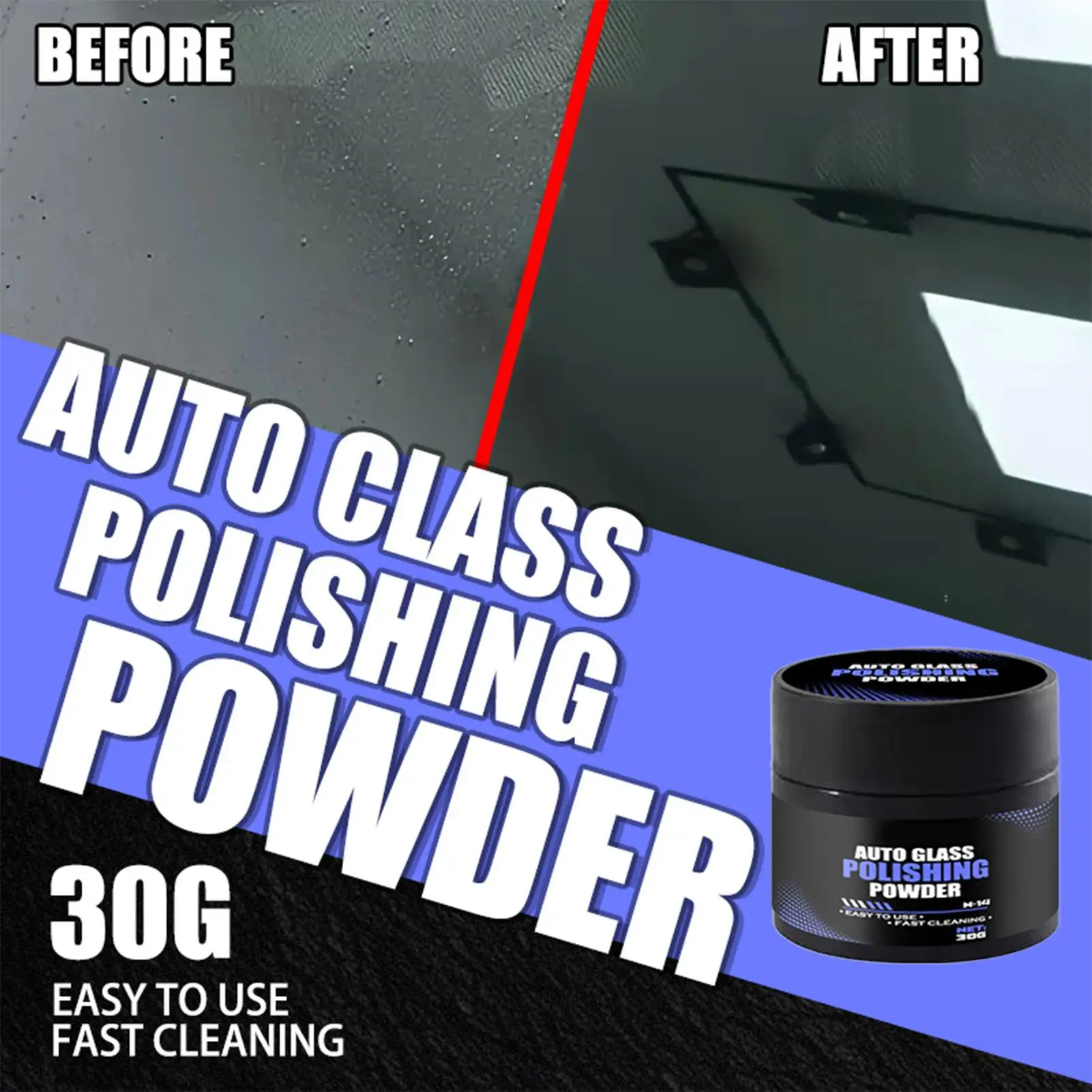 Glass Polishing Powder Car Windshield Oil Film Remover Scratch Repair Restorer Cleaner Auto Window Mirror Water Spot Rust Eraser - view 4