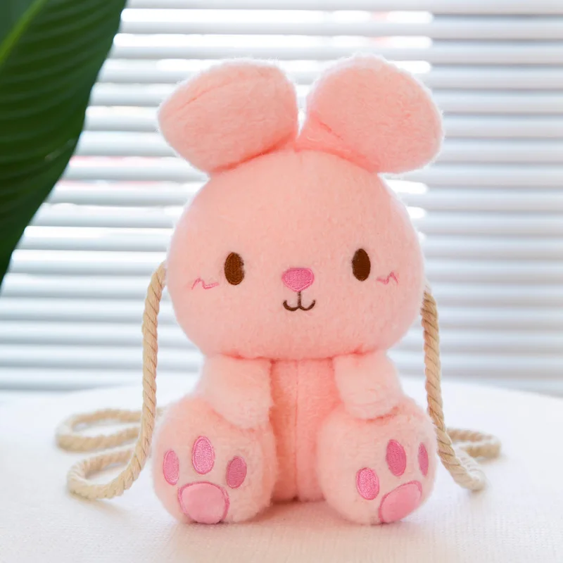 Cartoon Bunny Plush Bag Candy Multicolor Kawai Girl Messenger Bag Creative Cute Shoulder Bag for Girl Kids Backpack New