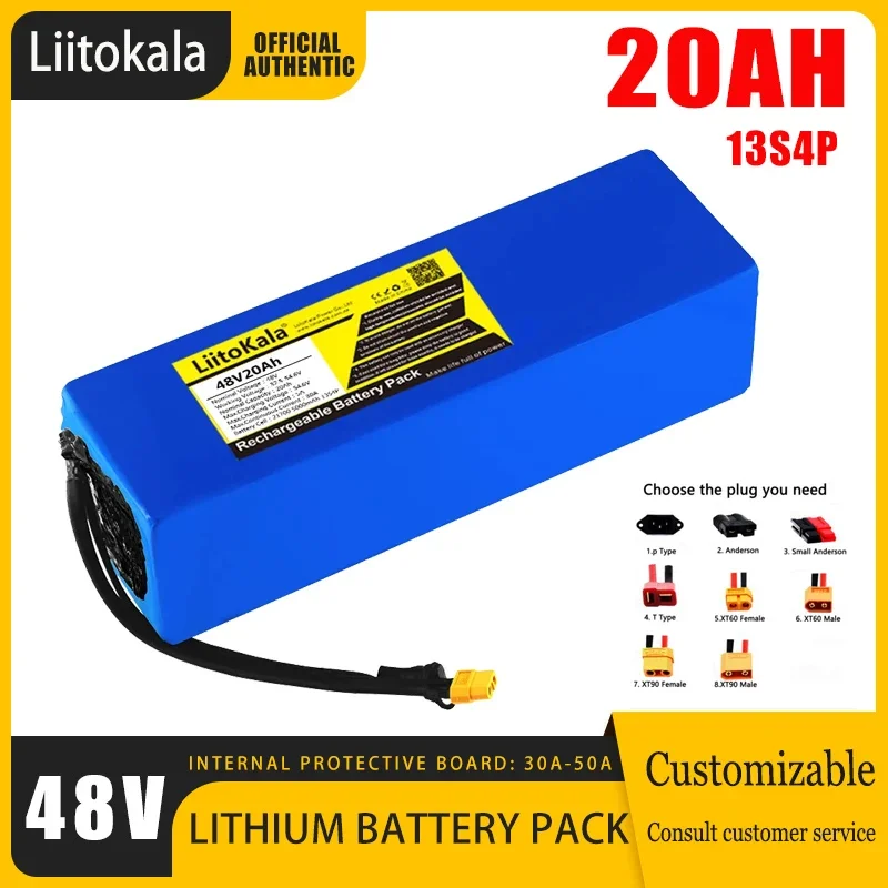 LiitoKala 48V 20Ah Ebike Battery 48V 1500W for electric bike battery for bike Powerful electric bicycle battery XT60/T/XT90