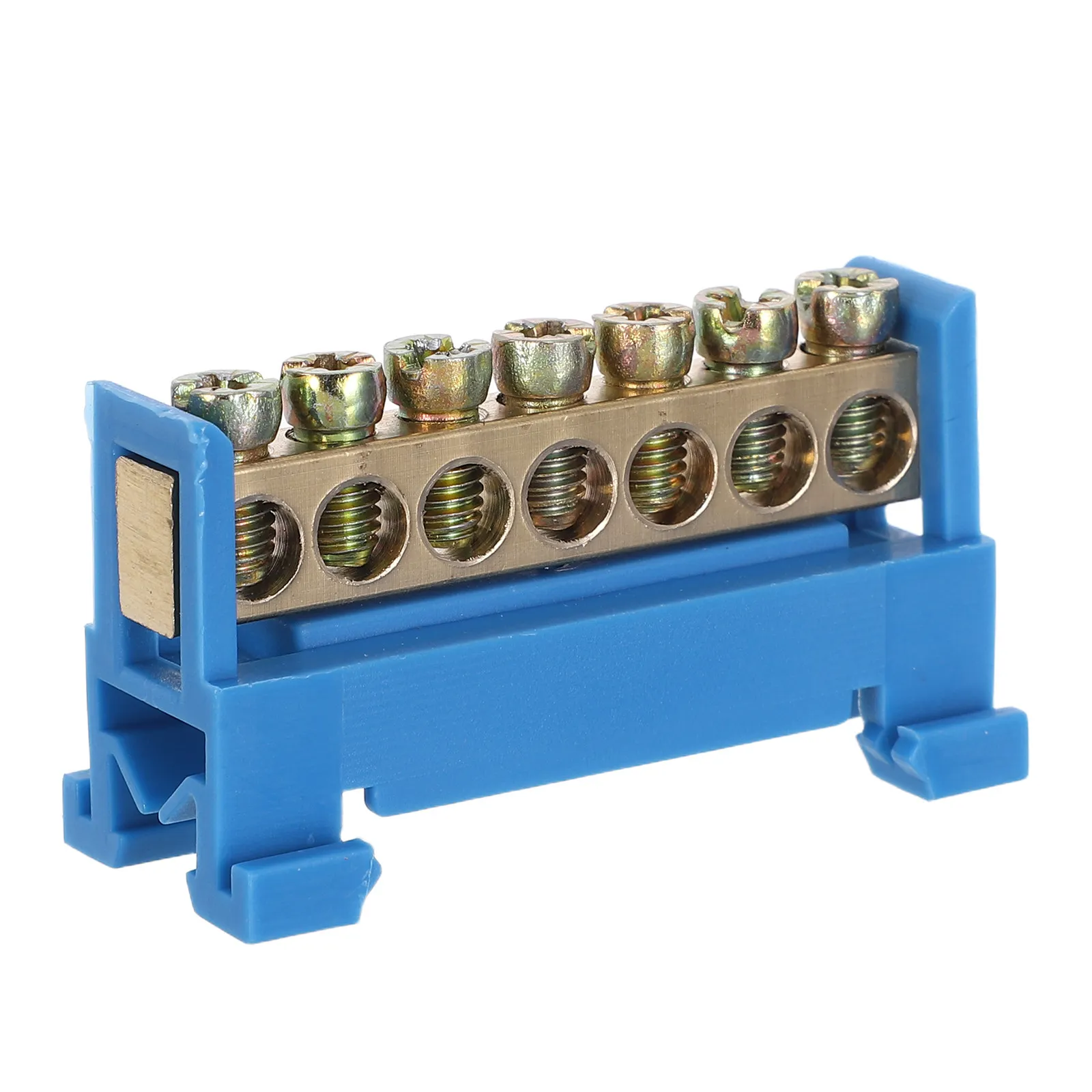 Terminal Block Terminal Bus Bar 7 Positions Screw Grounding Strip Block Din Rail Type Bottom Seat Electrical Terminal Strip view 4