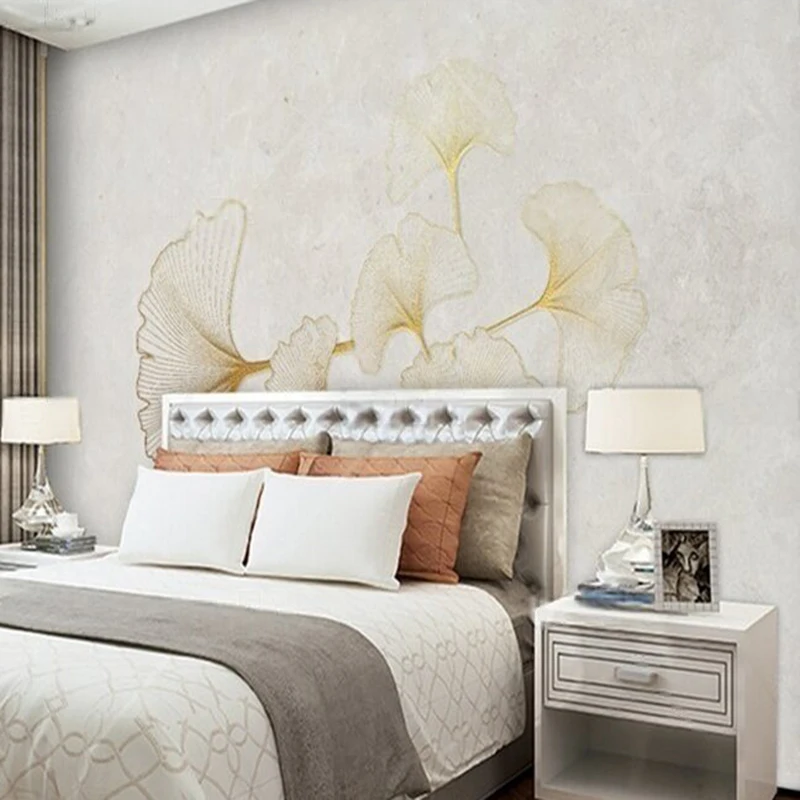 ورق حائط لخلفية ورق الجنكة الحديث والبسيط لغرفة النوم وغرفة النوم والتلفزيون