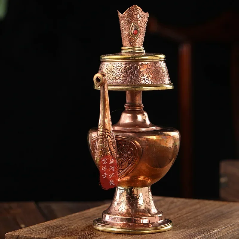 b30 handmade red copper, red copper products, hand-carved gilt water bottle filling magic tool