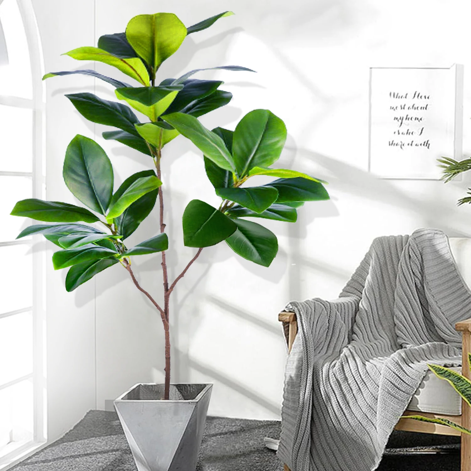 76-135Cm (53.1 In) Artificial Ficus Microcarpa Plants For Outdoor Yard Garden I…