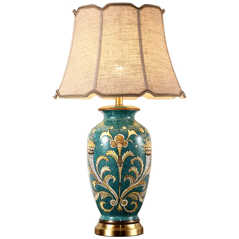 Retro Ceramic Table Lamp No. plus-Sized Living Room Corner Table Lamp Master Bedroom Bedside Lamp Decorative Lamp