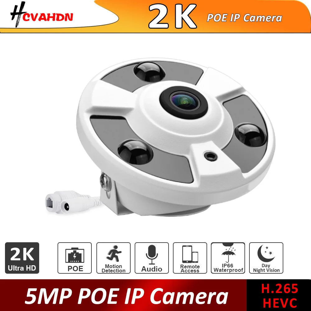 

5MP CCTV POE Panoramic Camera Outdoor IP Fisheye Security Surveillance Dome Camera 360 Degree View XMEYE IP Monitoring Cam Audio