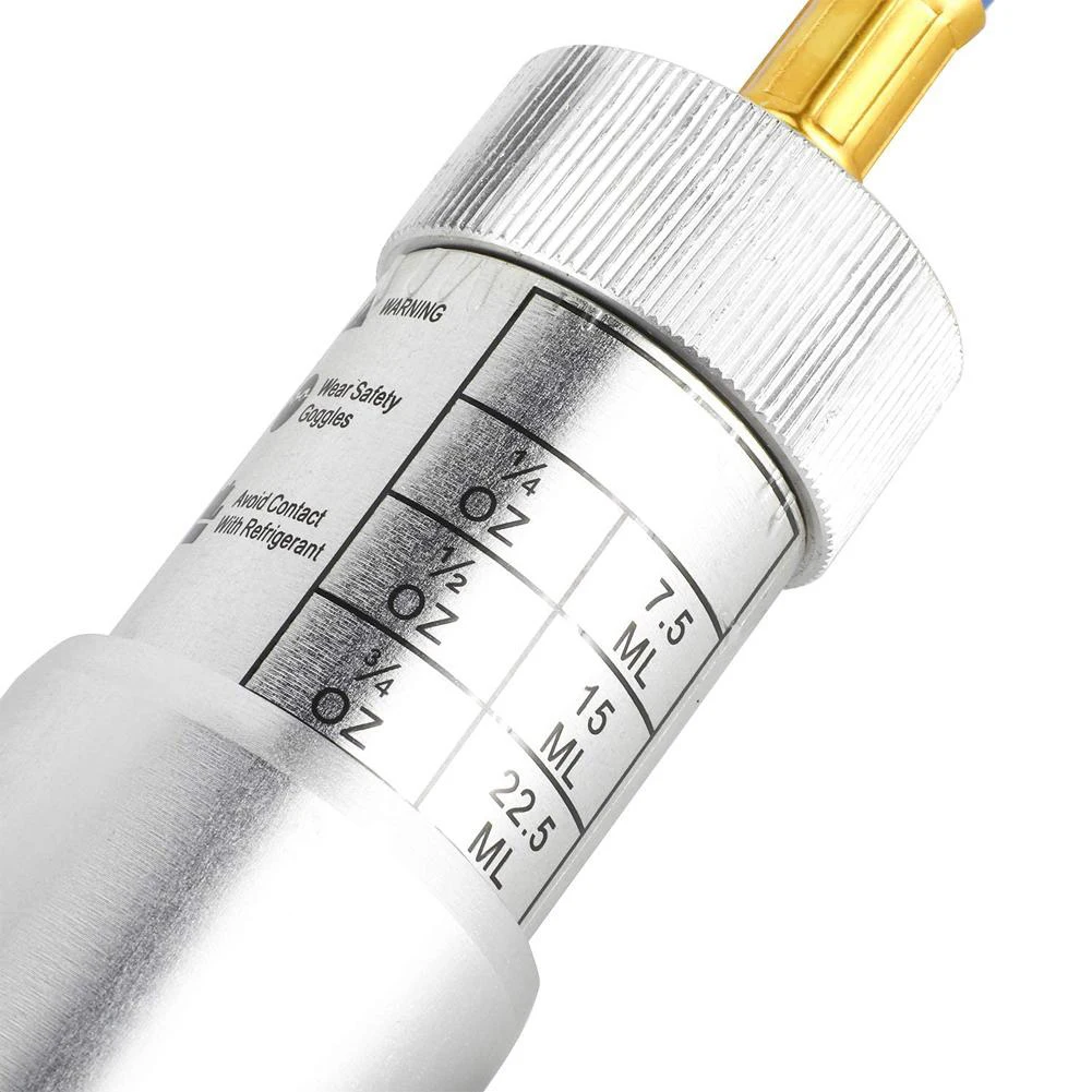 Air Condition Coolant Filling Tube 1/4 Inch Sae Auto Oil Dye Injector R134A A/C Dye Injector for Vehicle Home Air Conditioner