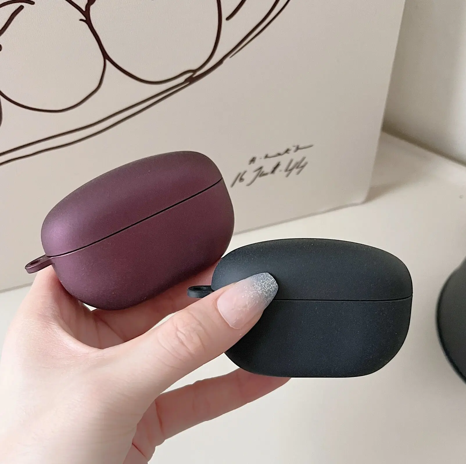 Candy Colors Earphone Cases For 2023 New Sony WF-1000XM5 Solid Color Hard PC Matte material Headset protective cover with Hook