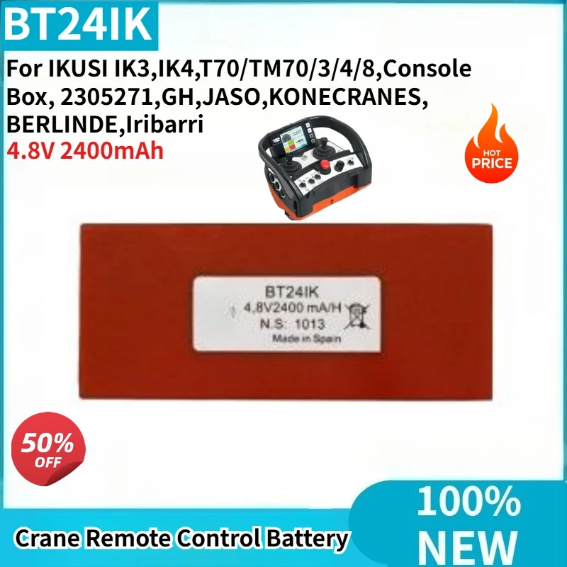 

BT24IK High Quality Crane Remote Control Battery 4.8V 2400mAh for IKUSI IK3 IK4 T70/TM70/3/4/8,Console Box,2305271,GH,JASO