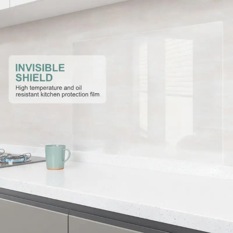 Transparent Kitchen Oil Proof Wall Sticker Heat Resistant Self Adhesive Wall Protector Film For Stove Cabinet 45/60cm*2M