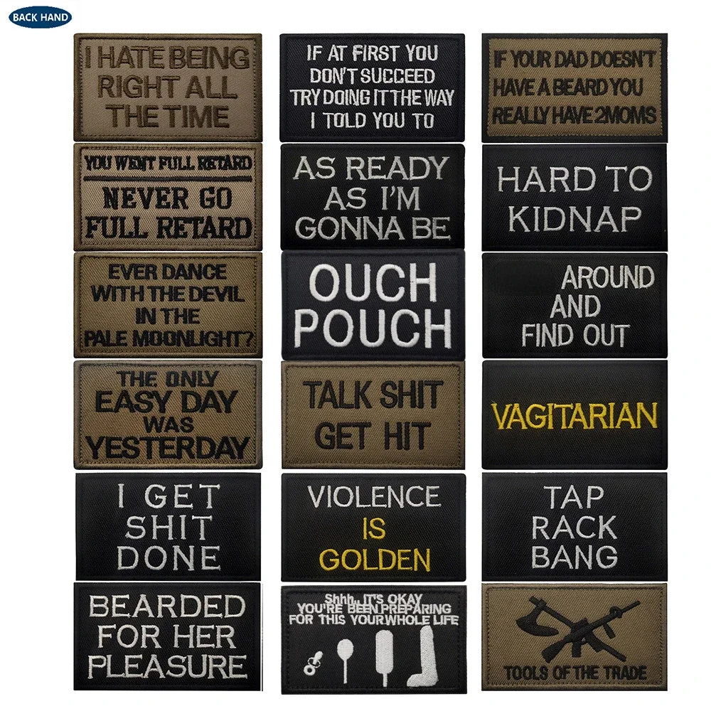 Haftowana naszywka AS READY AS I'M GONNA BE Funny Biker Motorcycles Tactical Motivational Armband Patches Army Airsoft Outdoor