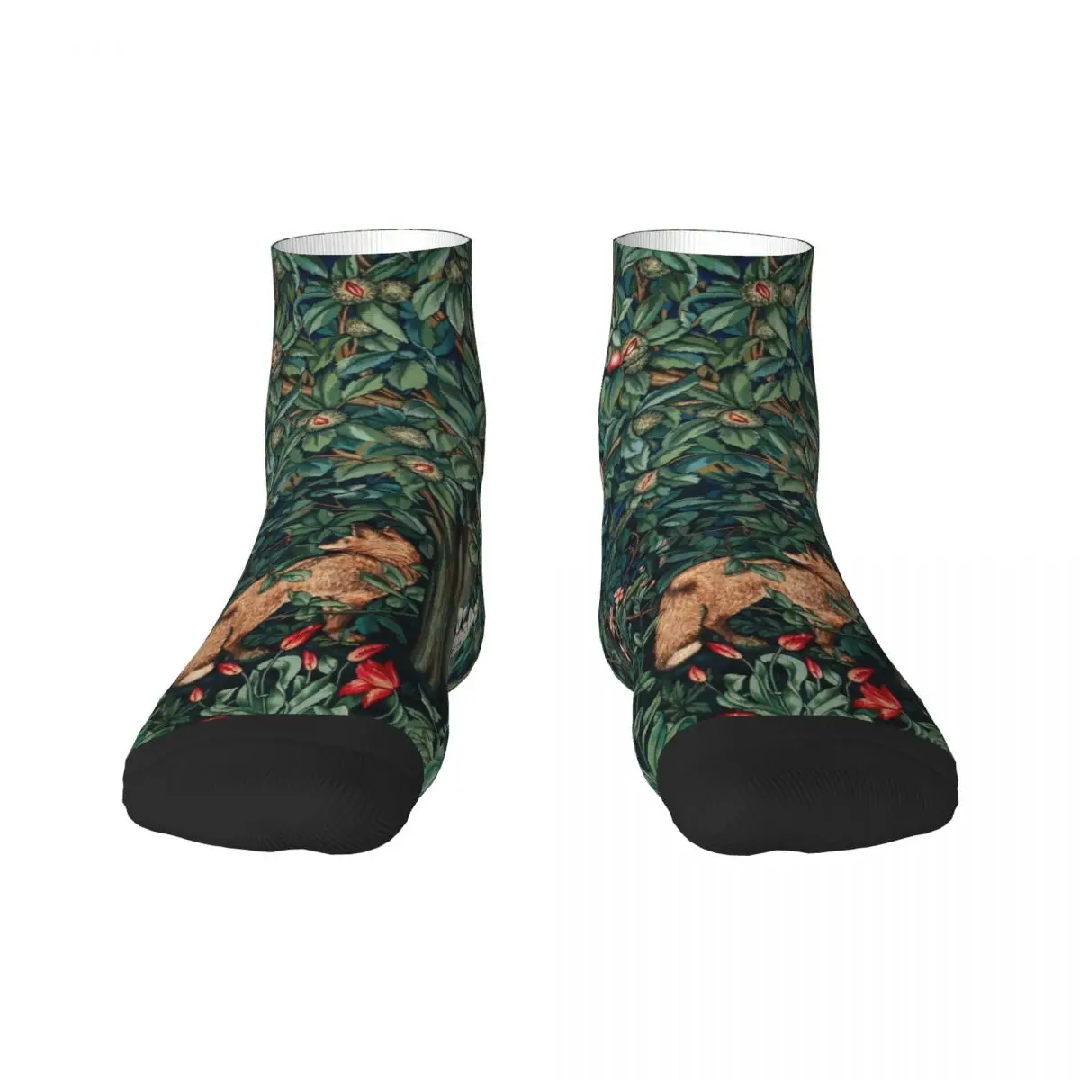 Fashion Fox And Hares By William Morris Socks Women Men Warm 3D Printed Floral Textile Pattern Football Sports Socks