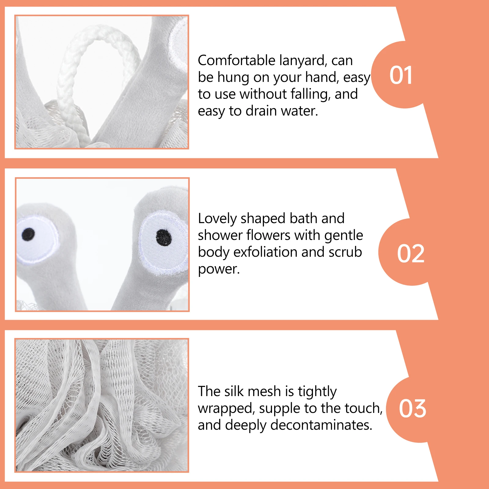 3 قطع من كرات الاستحمام على شكل زهور كرتونية، كرات استحمام جميلة للبالغين، كرة استحمام متينة، كرة تنظيف للجسم، حمام على شكل زهرة الاستحمام #5