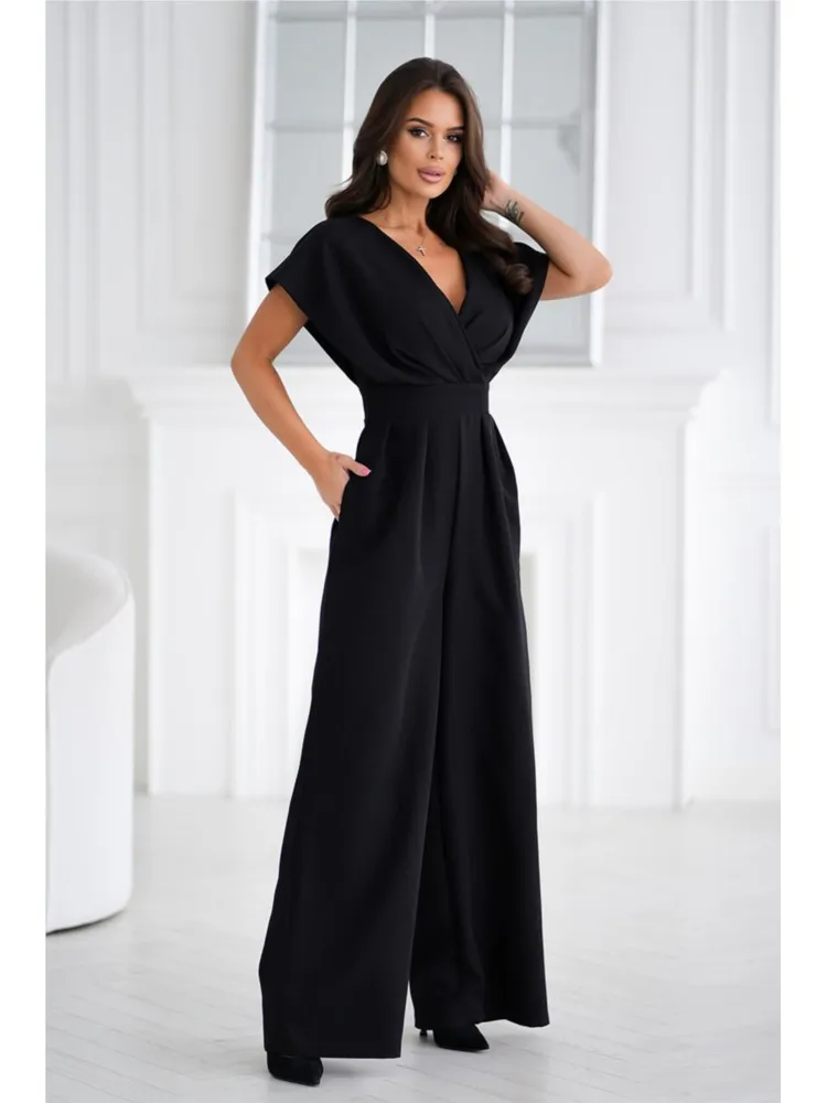 جديد عارضة أزياء المرأة حللا الصيف بلون قصيرة الأكمام السراويل الخامس الرقبة الخصر التخسيس بذلة الملابس النسائية