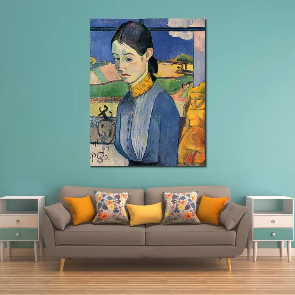 Young Breton Woman by Paul Gauguin Oil Painting Canvas High Quality Hand Painted Art Reproduction