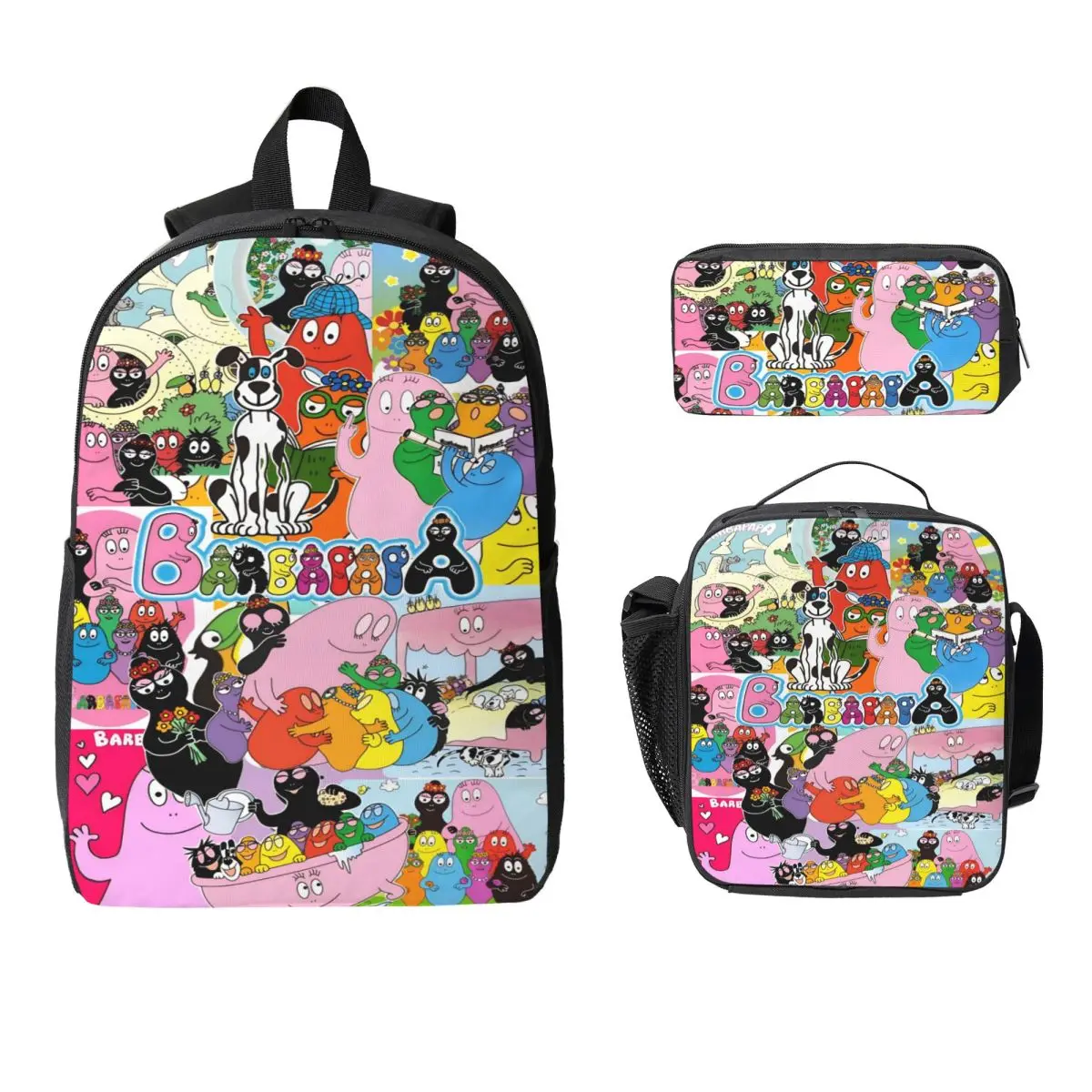 

Kawaii Barbapapa Cartoon Kids Backpack Lunch Box Pencil Boxes for Boys Girls Backpacks Cute School bag Bookbag Set