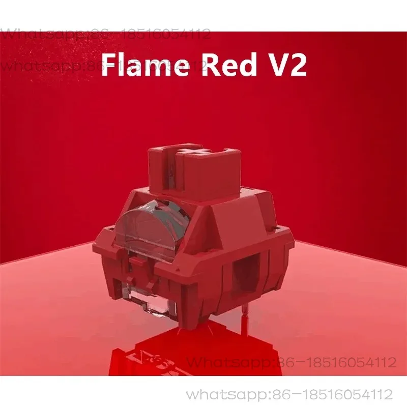 Flame Red Switch V2 Mechanical Keyboard Linear Switch Extended Dust Proof Axis 5pin 45g HIFI 24mm Quick Trigger For Gaming