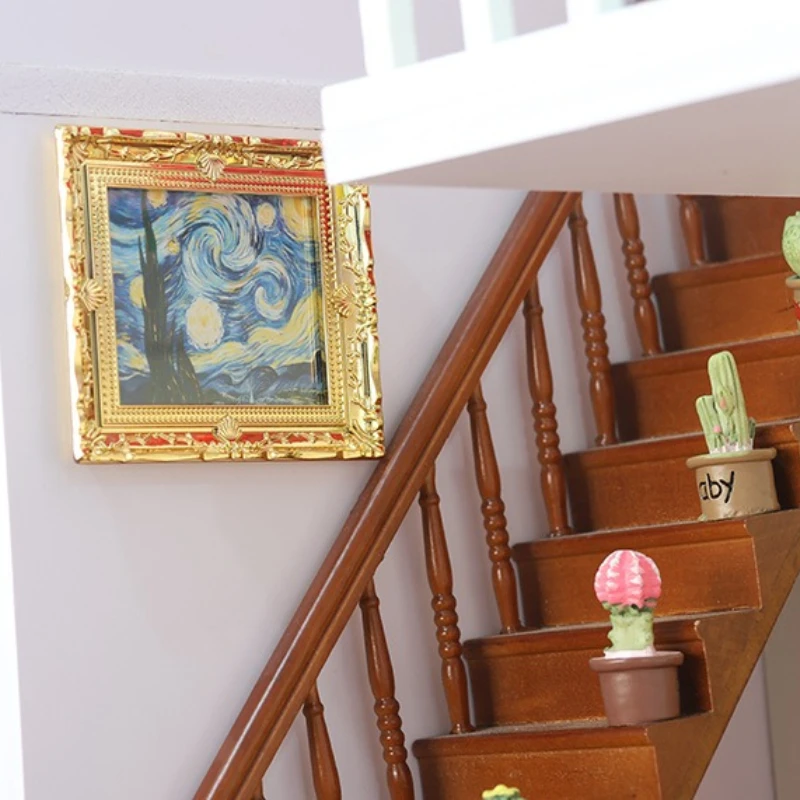 Miniature Framed Photos Oil Painting Toys Vintage 1:12 Dollhouse Ornament Mural Wall Picture|Doll Accessories|Miniaturas Casa
