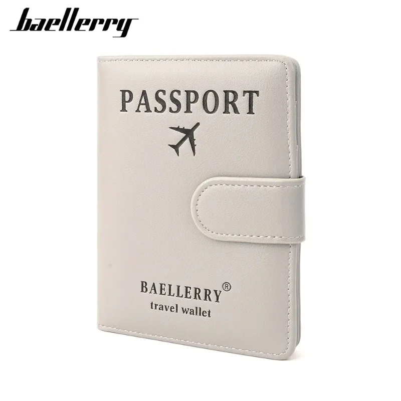 Baellerry RFID Women Travel Passports Wallets Name Engraving Credit Card Holder PU Leather Unisex Purse Passport Protective Case