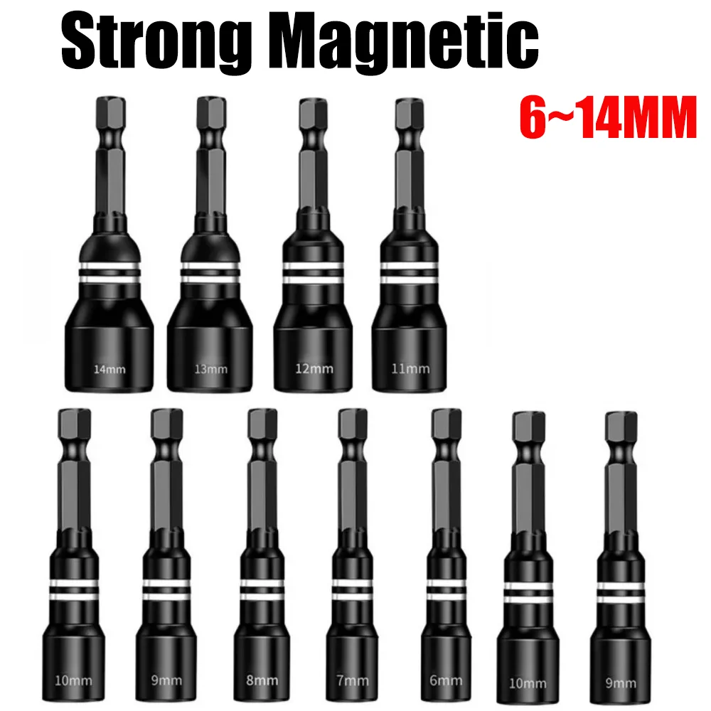 

Набор магнитных головок для гаечных ключей 6-14 мм, шестигранный хвостовик 1/4 дюйма, для дрели, шуруповерта, электродрели, ручных инструментов