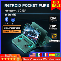 Retroid Pocket Flip2 New 5.5 Inch 1080P AMOLED Touch Screen Retro Handheld Game Console Video Player SD865 Android13 PSP PS2game