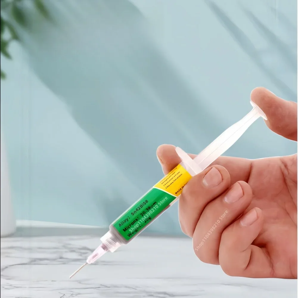 Sn42Bi58 SMD Welding Paste 138 ℃ Low Medium  high Temperature Lead-free Syringe No Clean Solder Paste For Phone Component Repair