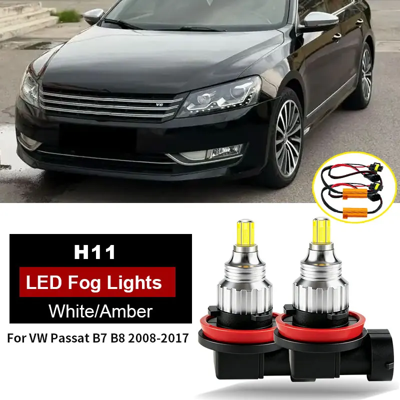

2PC For VW Passat B7 B8 2008 2009 2010-2017 H11 LED Front Fog Light Bulbs H8 CANBUS Light Mini Car Headlight H16(JP) Plug & Play
