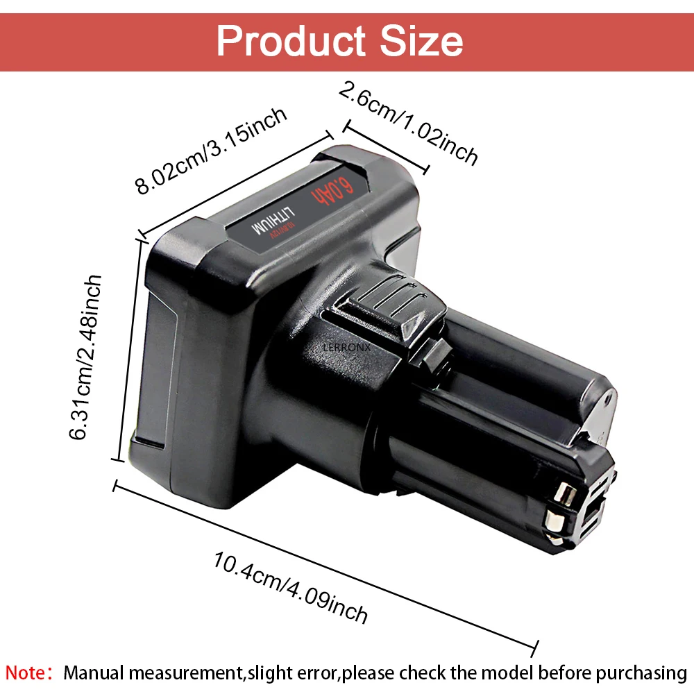 10.8V 12V Max 6000mAh Li-ion Power Tools Rechargeable Battery for Bosch BAT411 BAT412 BAT413A BAT420 GSR10.8 GSR12V-LI