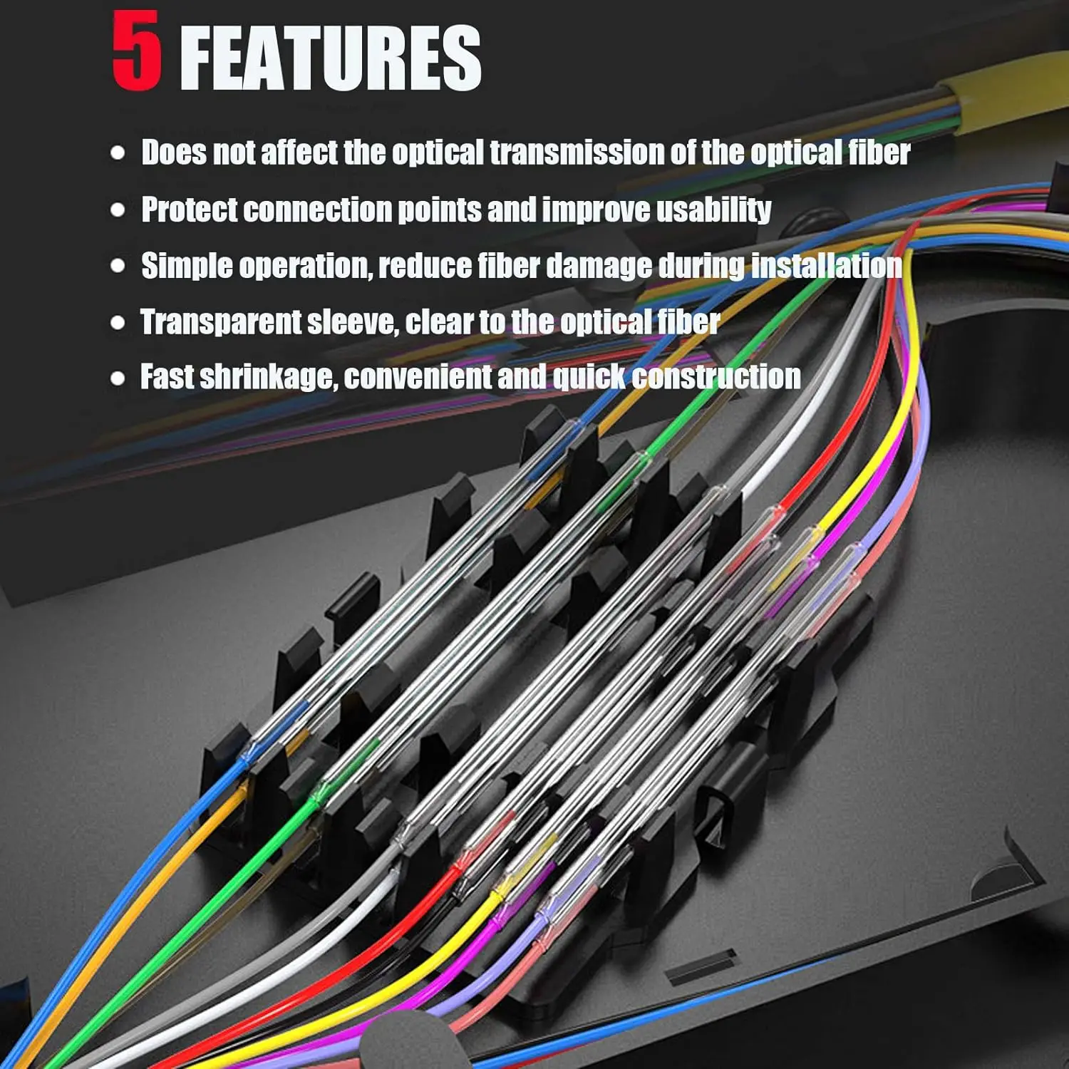 ZoeRax Heat Shrinkable Tubing Fiber Optical Cable 60mm Dia Fusion Splice Protection Sleeve Heat Shrink Tube Fiber Optic Hot Melt