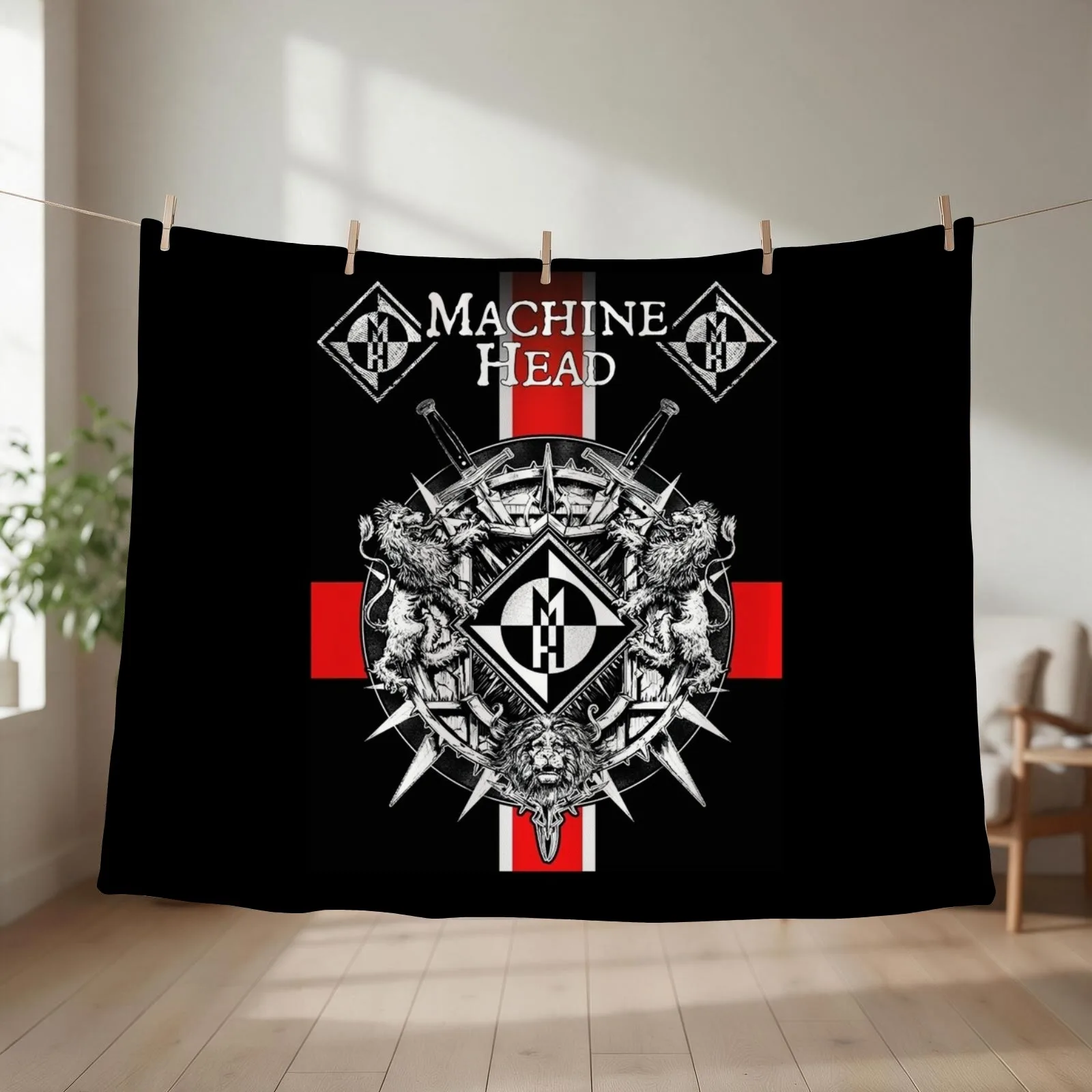 Machine Head Band - Poster Throw Blanket Bed linens Furry Luxury Thicken Hair Blankets
