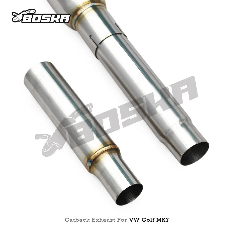 Valvetronic Mid-Tail Exhaust with SS Muffler, Compatible with Volkswagen Golf 7/7.5 MK7/MK7.5 1.4T 2014-2020