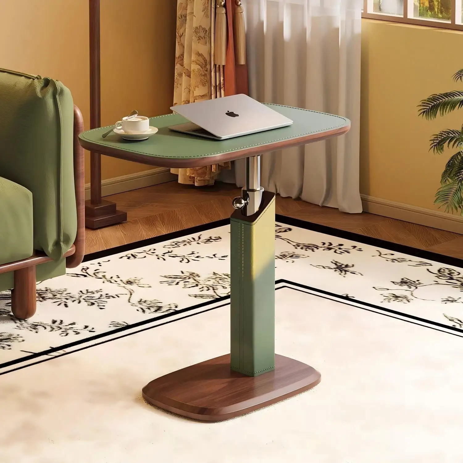 High-end Height Adjustable Bedside Table, Movable C-shaped Side End Table, Home Computer Desk for Bedroom Bedside