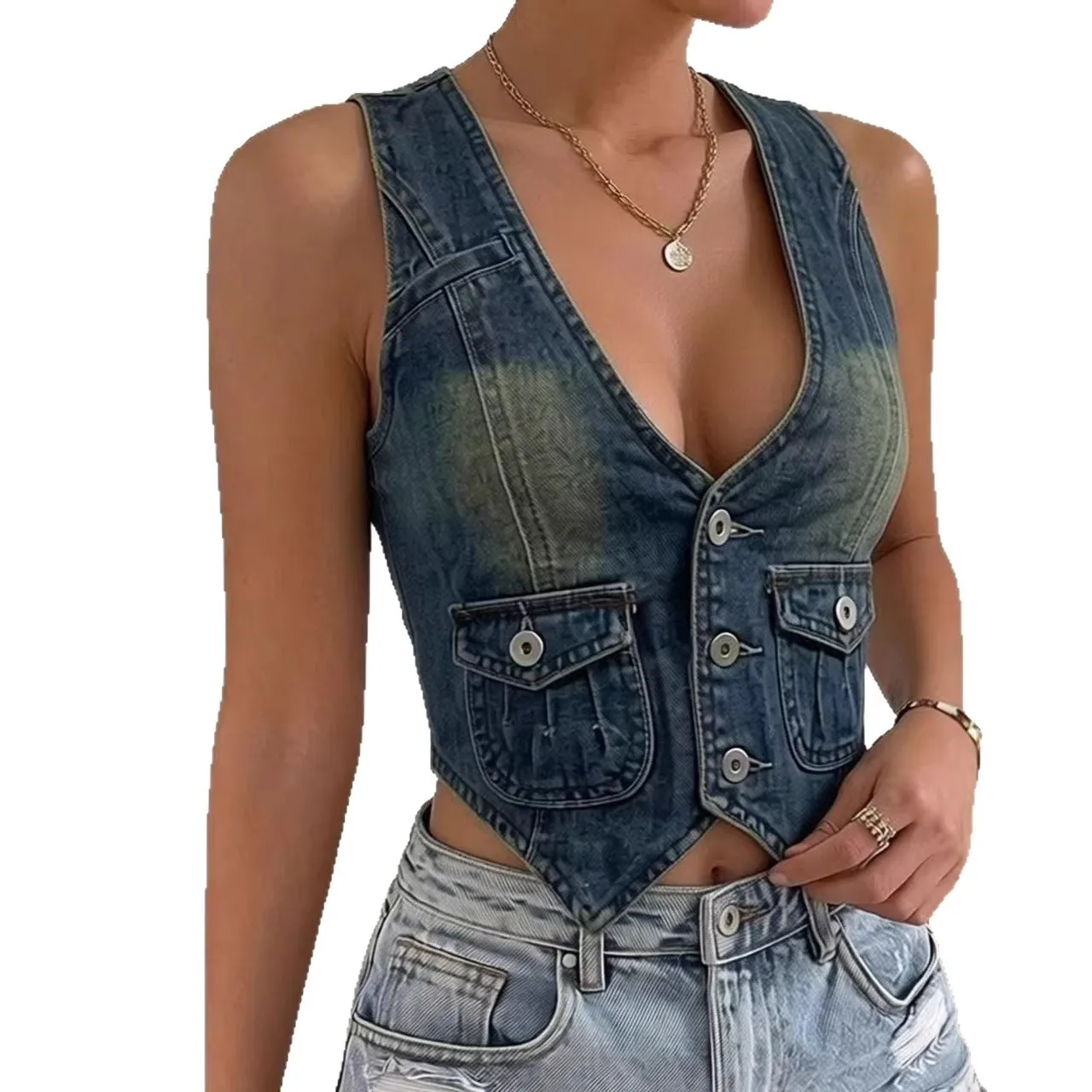 Summer Slim Sexy Fashion Personality Women's Denim Vest