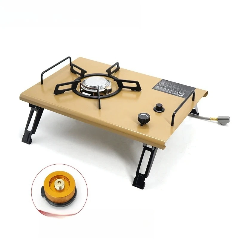 

Походная газовая плита 4000 Вт, мощная, складная, портативная, совместимая с табуретом, для приготовления пищи на природе