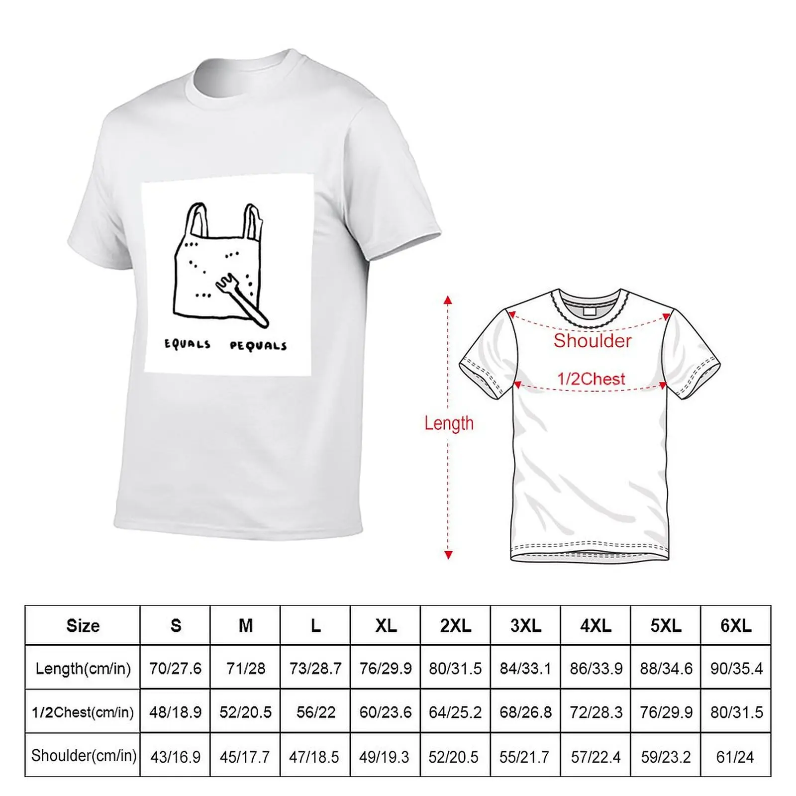 Equals Pequals T-Shirt Big Size Crew Neck T-Shirt