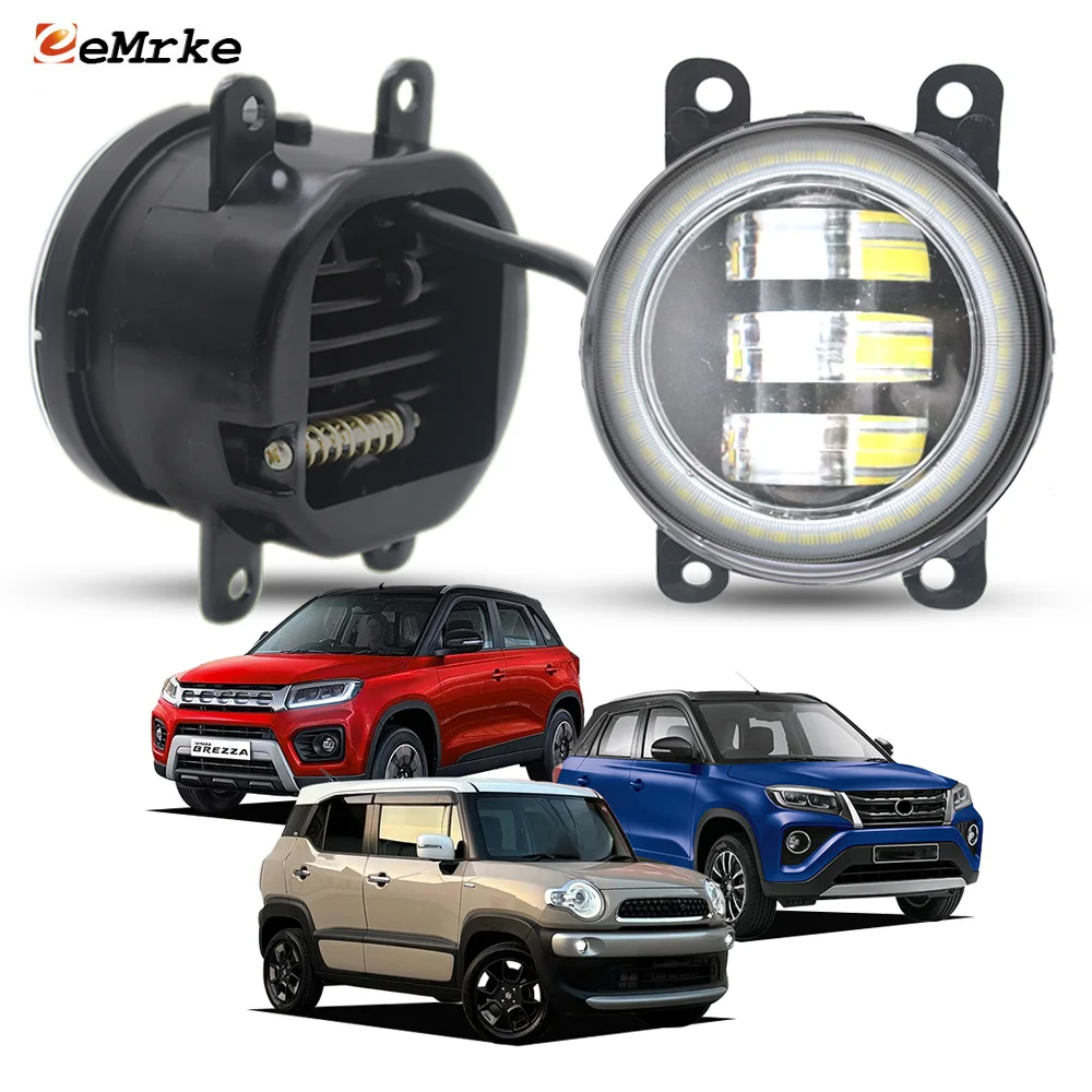 Led Fog Lamp White / Yellow 40W with Car Angel Eyes Day For Suzuki Xbee / Vitara Brezza YF Toyota Urban Cruiser 2020 2020 2021