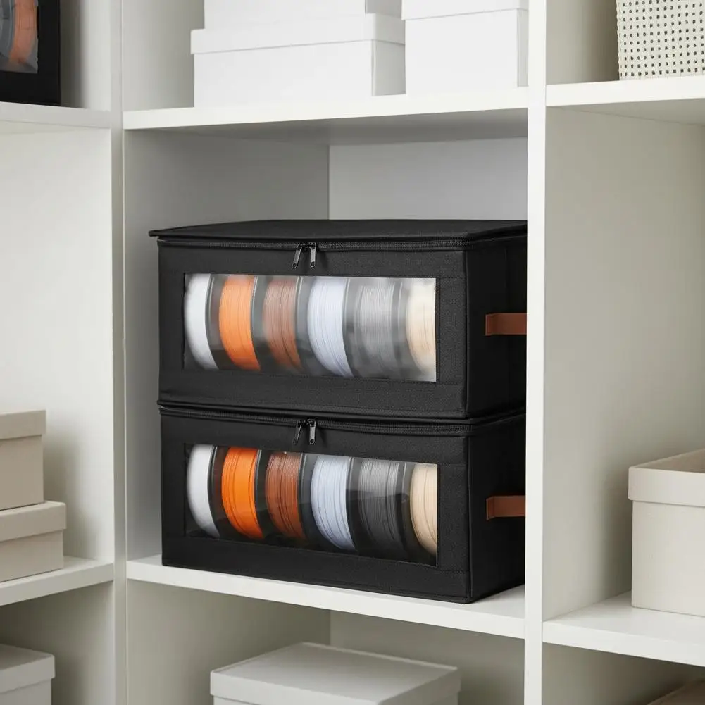 New Foldable Non-woven Fabric Storage Bag Wire Storage Box Transparent Window Dustproof And Durable Storing Handmade Materials