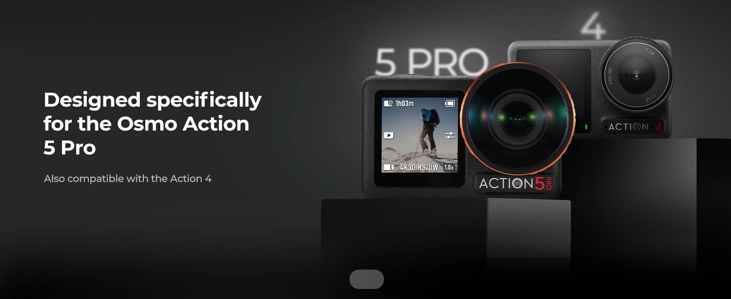 K&F CONCEPT Weitwinkelobjektiv für DJI Osmo Action 5 Pro 4 3 Aufschraubbar 185° Erweiterter Blickwinkel Mehrfachbeschichtetes op – Detail 4