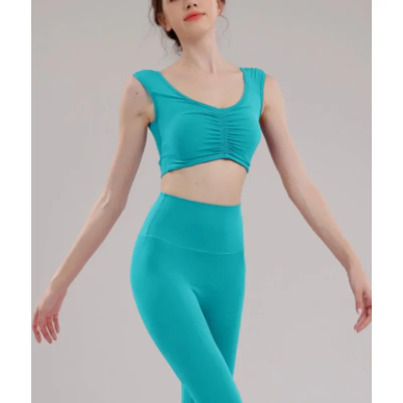 مجموعة سترة التجاعيد للنساء، حمالة صدر مقاومة للصدمات، تشكيل مزاجه، رياضة الجري، مجموعة سراويل اللياقة البدنية